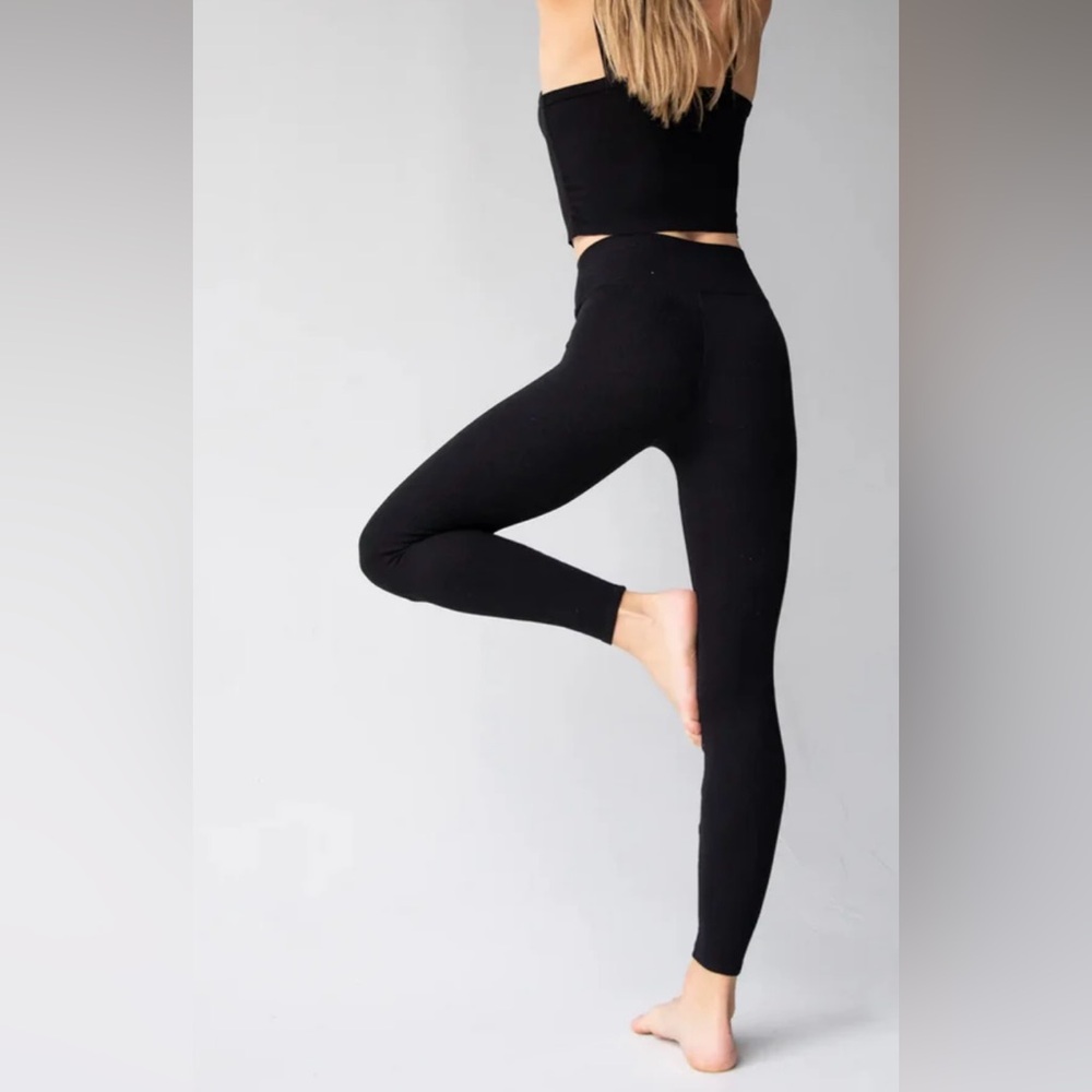 NATURAL LIFE Black Ribbed Leggings